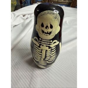 Russian Handmade Skeleton Matryoshka Nesting Dolls Set 5 Pieces